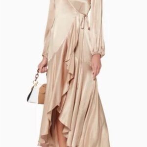 Shona Joy Elegant Beige High Low Dress